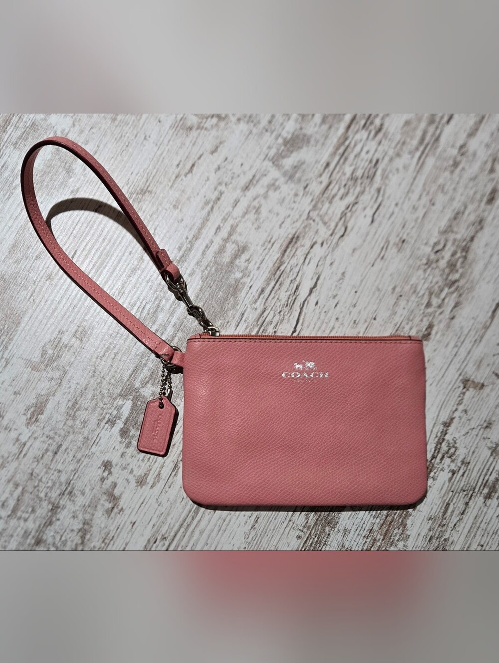 Coach Dusty Rose Leather Wristlet Clutch